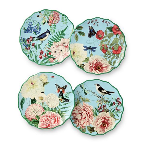 Certified International Flora Canape Plate 4-piece Set Certified International