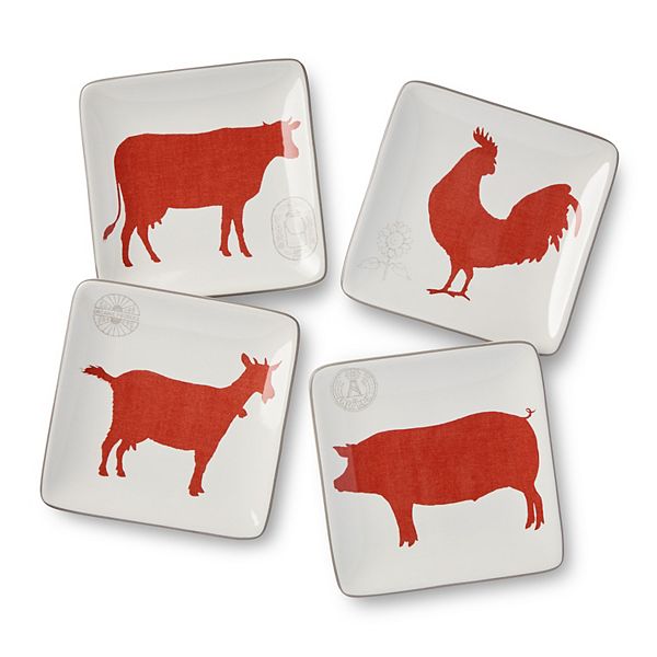 Certified International Vintage Farm 4-pc. Canape Plate Set Certified International