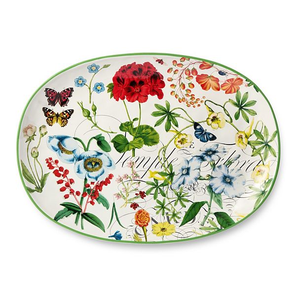 Certified International Greenhouse Oval Serving Platter Certified International