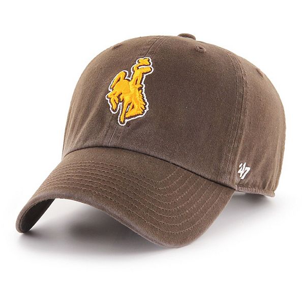 Men's '47 Brown Wyoming Cowboys Clean Up Adjustable Hat Unbranded