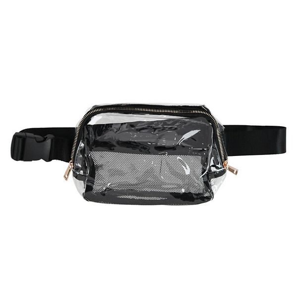 CTM Unisex Stadium Approved Clear Belt Bag with Mesh Pockets Ctm