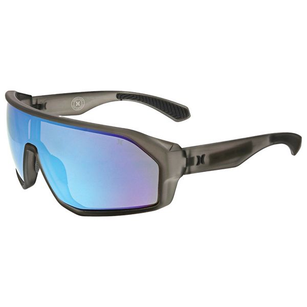 Men's Hurley 70mm Angular Shield Polarized Wrap Sunglasses Hurley