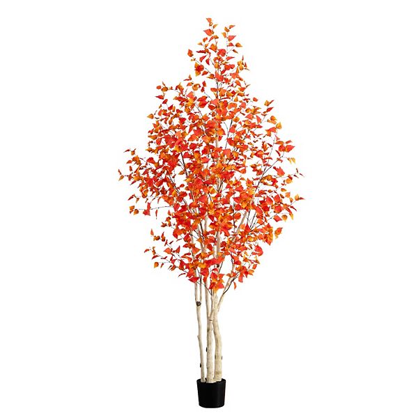 nearly natural 9 ft. Autumn Birch Artificial Fall Tree Nearly Natural