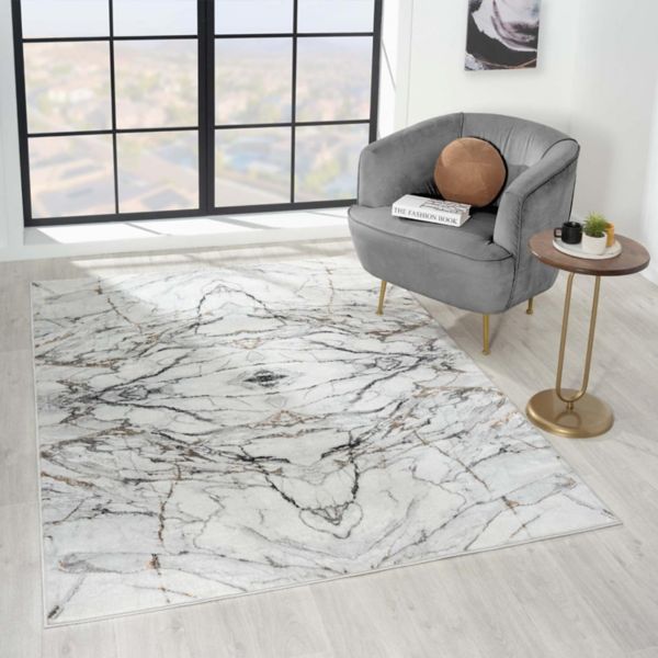 Luxe Weavers Marble Effect Abstract Area Rug Luxe Weavers