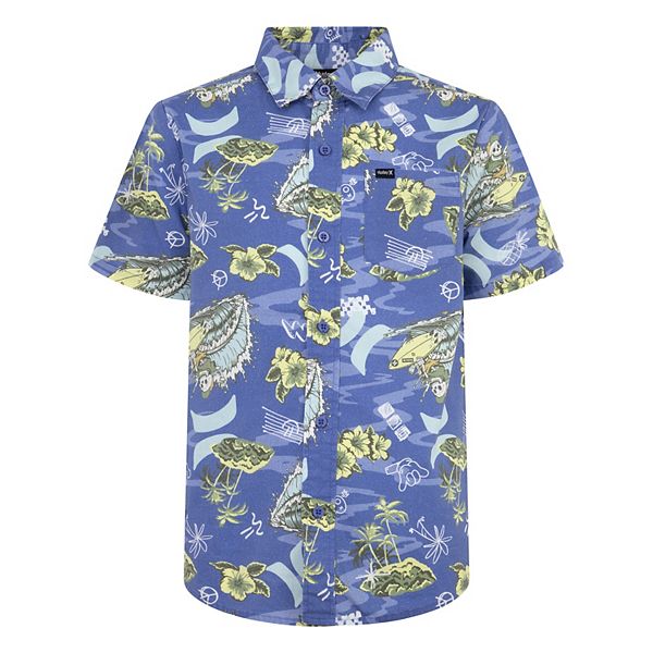 Boys 8-20 Hurley Stretch Woven Tropical Collared Shirt Hurley