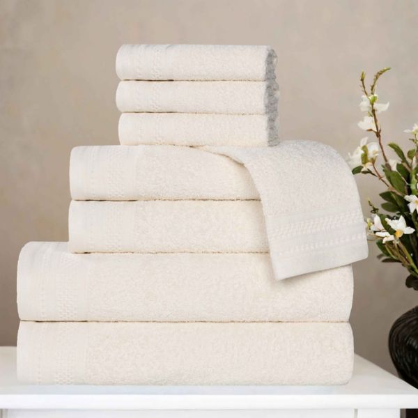 SUPERIOR 8-Piece Honeycomb Cotton Absorbent Towel Set Superior