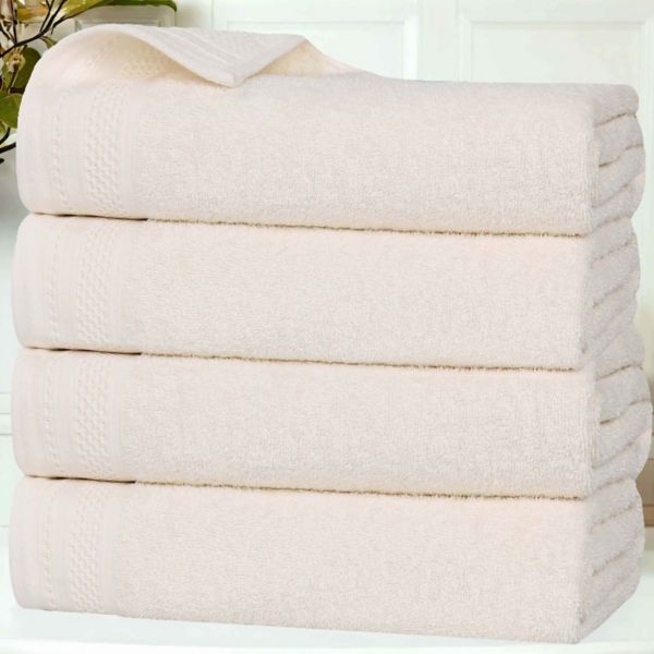 SUPERIOR 4-Piece Honeycomb Cotton Absorbent Bath Towel Set Superior