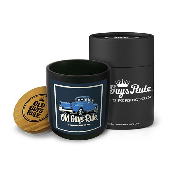 Old Guys Rule It Took Decades - 14-oz Candle Jar - Leather Old Guys Rule