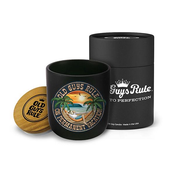 Old Guys Rule Hammock Vacation - 14-oz Candle Jar - Knock On Wood Old Guys Rule