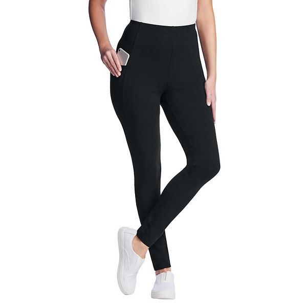 Woman Within Women's Plus Size Fleece-Lined Pocket Legging Woman Within