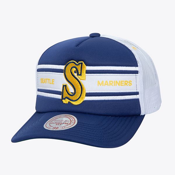 Men's   Royal Seattle Mariners Sideline Trucker Adjustable Hat Mitchell & Ness