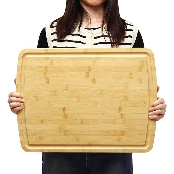 Extra Large Organic Cutting Board, Meal Prep & Serving Wooden Cutting Board for Kitchen Garvee