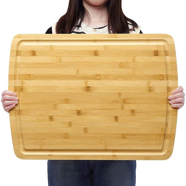 Extra Large Organic Cutting Board, Meal Prep & Serving Wooden Cutting Board for Kitchen Garvee