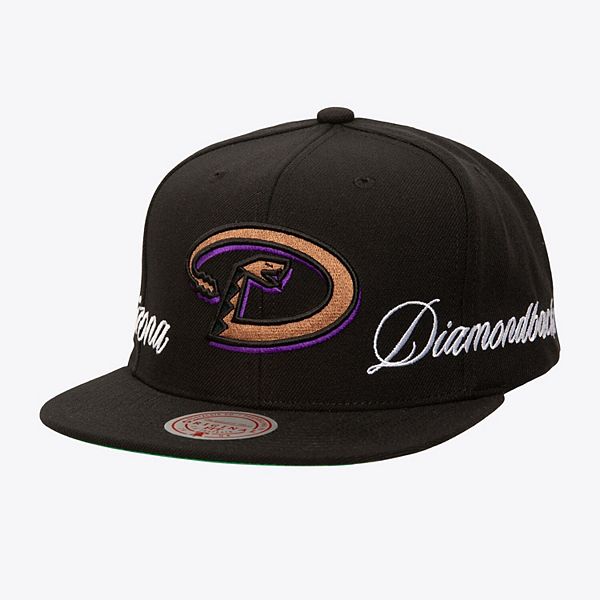 Men's Mitchell & Ness Black Arizona Diamondbacks Just Don x MLB Lux Script Snapback Hat Mitchell & Ness