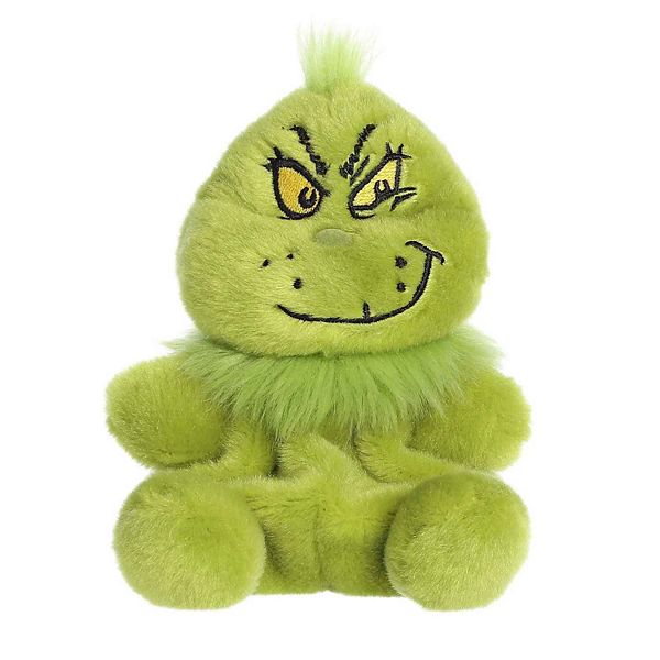 Aurora Mini Green Dr. Seuss Palm Pals 5" Grinch Smirk Whimsical Stuffed Animal Palm Pals