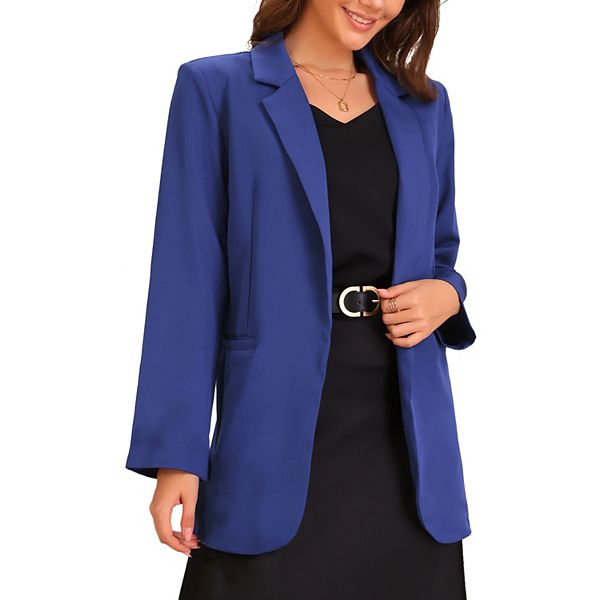 Business Blazer for Women's Single Breasted Long Sleeve Office Casual Blazer Jacket Allegra K