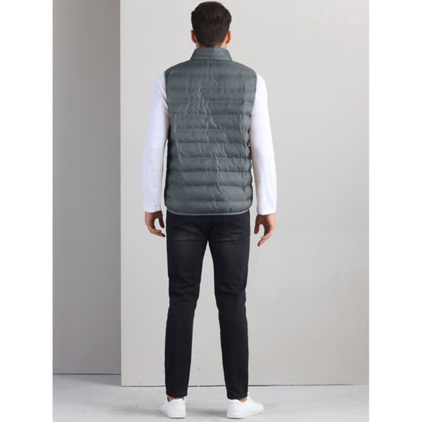 Padded Vest for Men's Casual Stand Collar Outwear Winter Zip Up Sleeveless Sleeveless Jacket Lars Amadeus