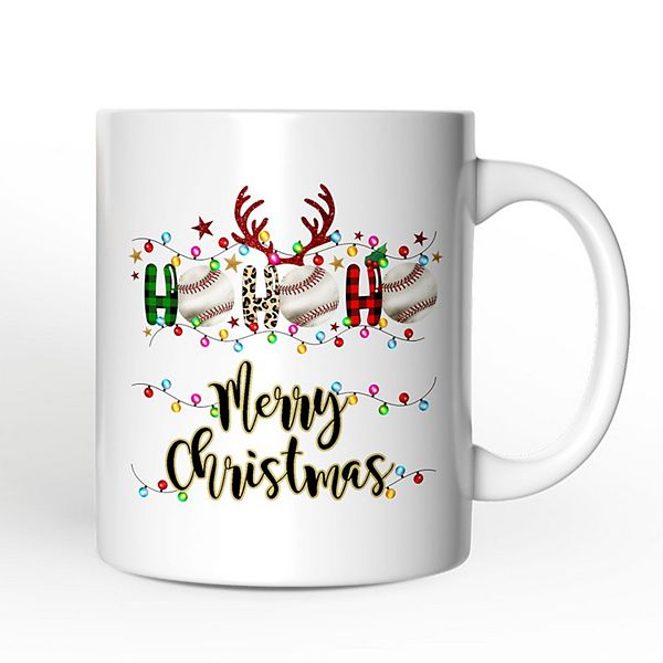 Baseball Buffalo Plaid Christmas Mug, Ho Ho Ho Baseball Gift OrnamentallyYou