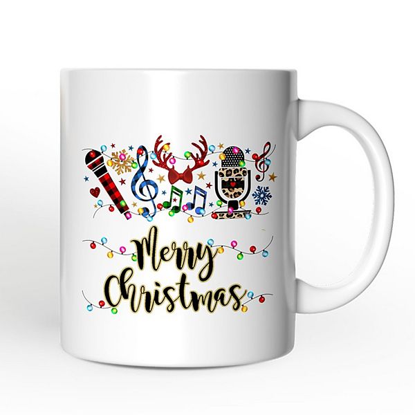 Singers Buffalo Plaid Christmas Mug, Microphone Gift OrnamentallyYou