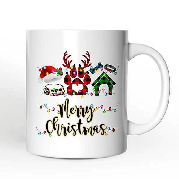 Dog Buffalo Plaid Christmas Mug, Dog Mom Gift OrnamentallyYou