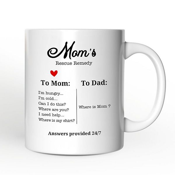 To Mom VS To Dad Funny Mug, Moms Rescue Remedy Gift OrnamentallyYou