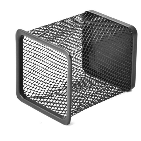 Office Metal Mesh Rectangle Desk Pen Pencil Storage Holder Container Organizer Black Unique Bargains