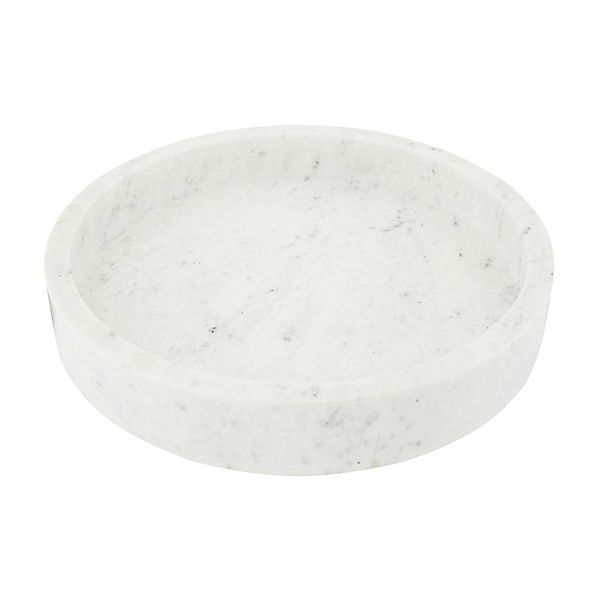 Storied Home Round Carved Marble Tray Storied Home