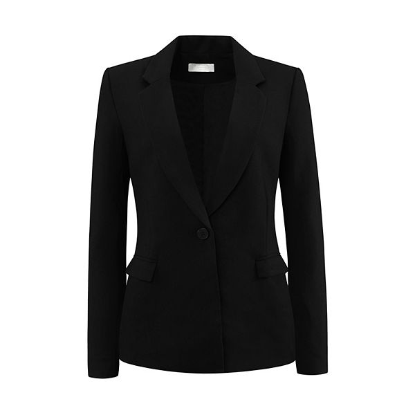 Women's Casual Blazer Lapel Button Open Front Long Sleeve Office Work Suit Jacket Inspire Chic