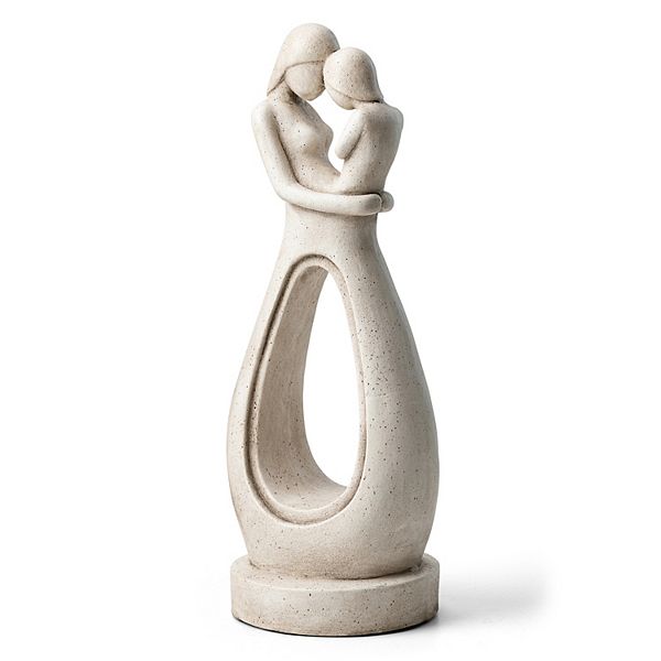 Glitzhome Modern Abstract Sculpture Hugging Mommy and Baby Garden Statue Glitzhome