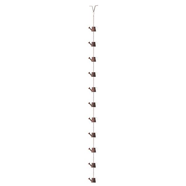 Glitzhome 8.5ft 11-Piece Faux Copper Watering Pot Rain Chain Glitzhome