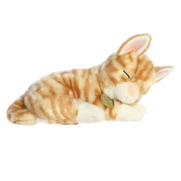 Aurora Medium Orange Miyoni Tots 10" Sleepy Tabby Kitten Adorable Stuffed Animal Aurora