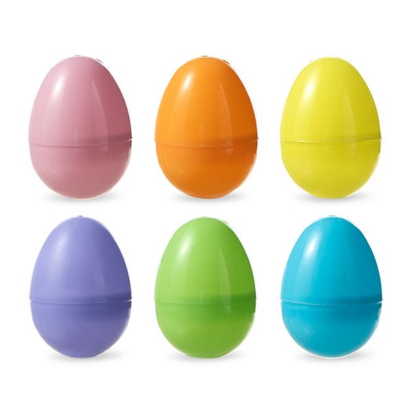 Glitzhome 90PK 2.25"H Easter Plastic Fillable Eggs in 6 Colors Glitzhome