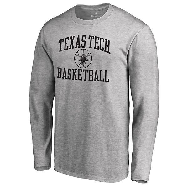 Men's Fanatics Branded Heathered Gray Texas Tech Red Raiders In Bounds Long Sleeve T-Shirt Fanatics