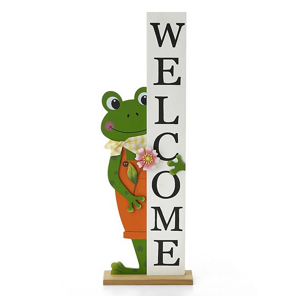 Glitzhome 36"H Elegant Wooden Frog Welcome Porch Décor Glitzhome