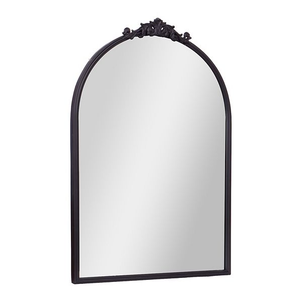 Emma and Oliver Arched Wall Mirror with Metal Frame and Aluminum Backed Glass Emma+Oliver