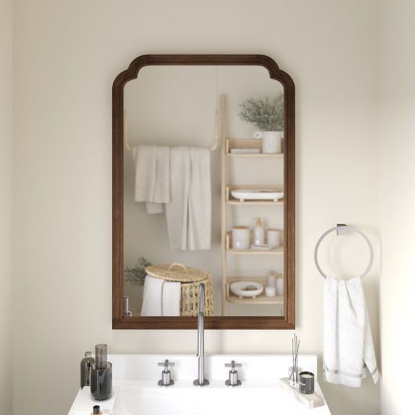 Emma and Oliver Wall Mirror with Wood Frame & Silver Backed Glass Emma+Oliver