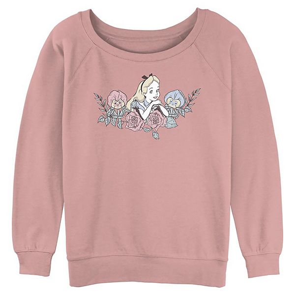 Disney's Alice In Wonderland Floral Gathering Juniors' Graphic Pullover Disney