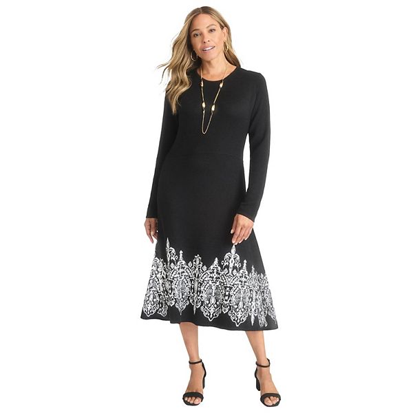 Jessica London Women's Plus Size Jacquard Sweater Dress Jessica London