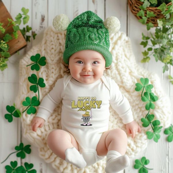 Happy Go Lucky Pot Of Gold Baby Long Sleeve Bodysuit The Juniper Shop