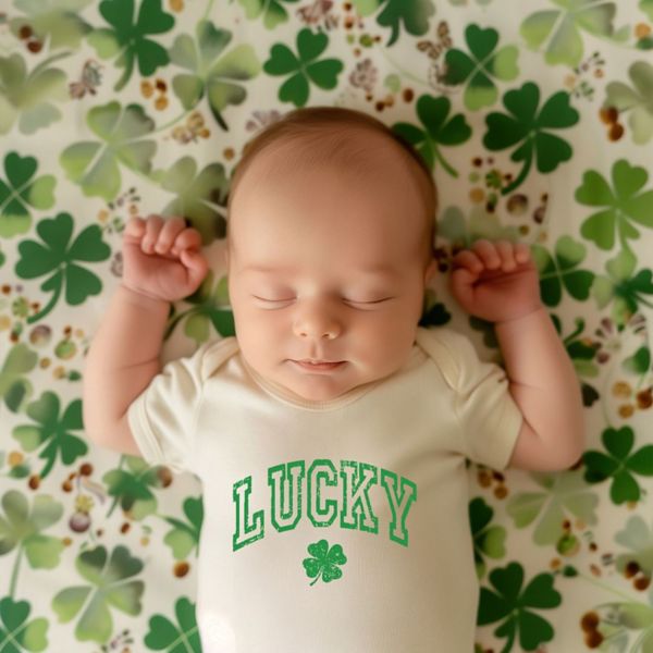 Lucky Clover Distressed Baby Bodysuit The Juniper Shop