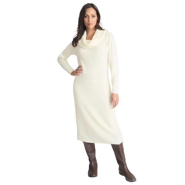 Jessica London Women's Plus Size Textured Cowlneck Sweater Dress Jessica London