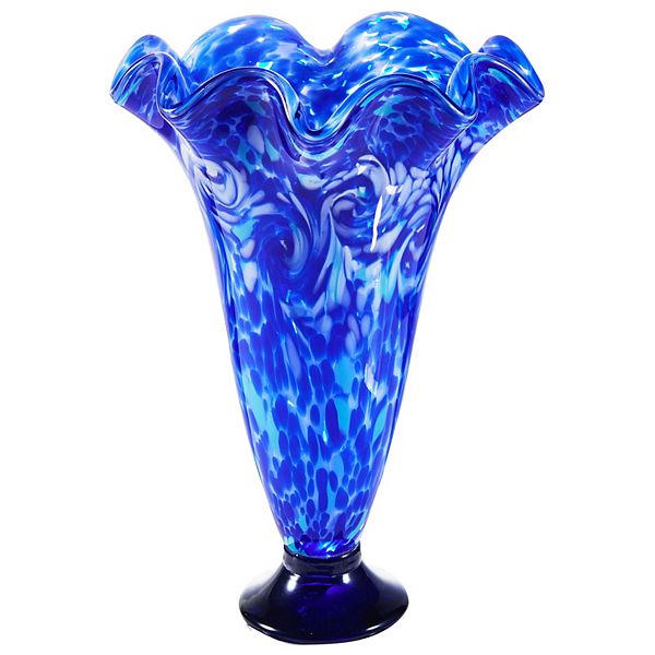 Luxury Lane Hand Blown Confetti Art Glass Flower Vase Luxury Lane