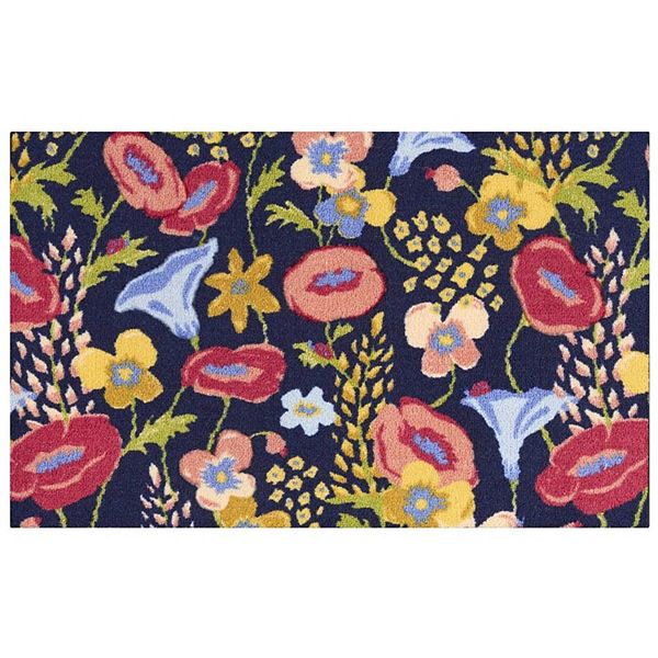 Celebrate Together™ Spring Navy Floral Spring Print Throw Rug Celebrate Together