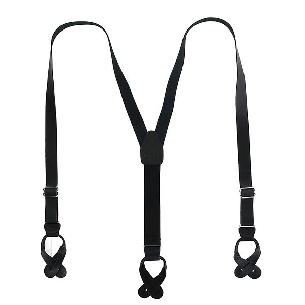 Men's Coated Leather Button-end 1 Inch Suspenders Ctm