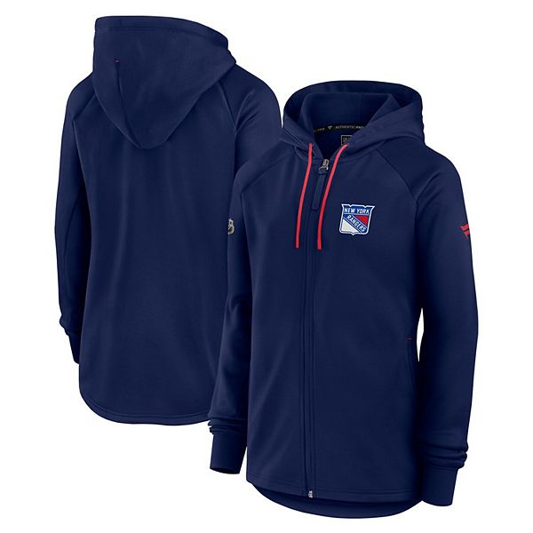 Women's Fanatics  Navy New York Rangers Authentic Pro Rink Fleece Full-Zip Jacket Fanatics Brands - White Label