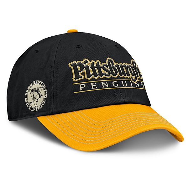 Men's Fanatics Black Pittsburgh Penguins Heritage Home Ice Two-Tone Adjustable Hat Fanatics Brands - White Label