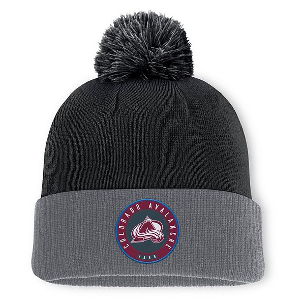 Men's Fanatics  Black Colorado Avalanche Cuffed Knit Hat with Pom Fanatics Brands - White Label