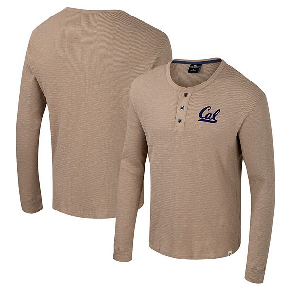 Men's Colosseum  Tan Cal Bears Great Outdoors Henley Long Sleeve Shirt Colosseum