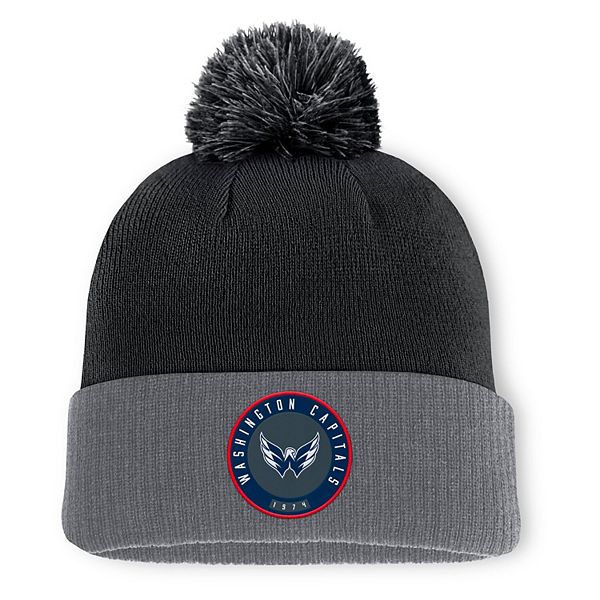 Men's Fanatics  Black Washington Capitals Cuffed Knit Hat with Pom Fanatics Brands - White Label