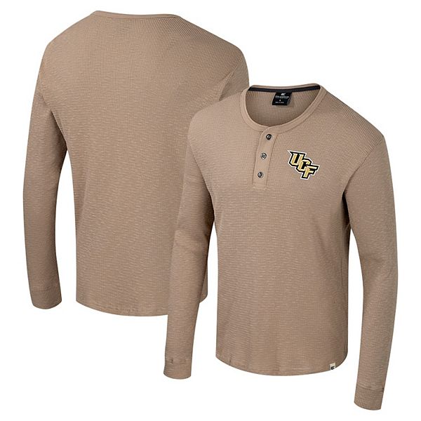 Men's Colosseum  Tan UCF Knights Great Outdoors Henley Long Sleeve Shirt Colosseum